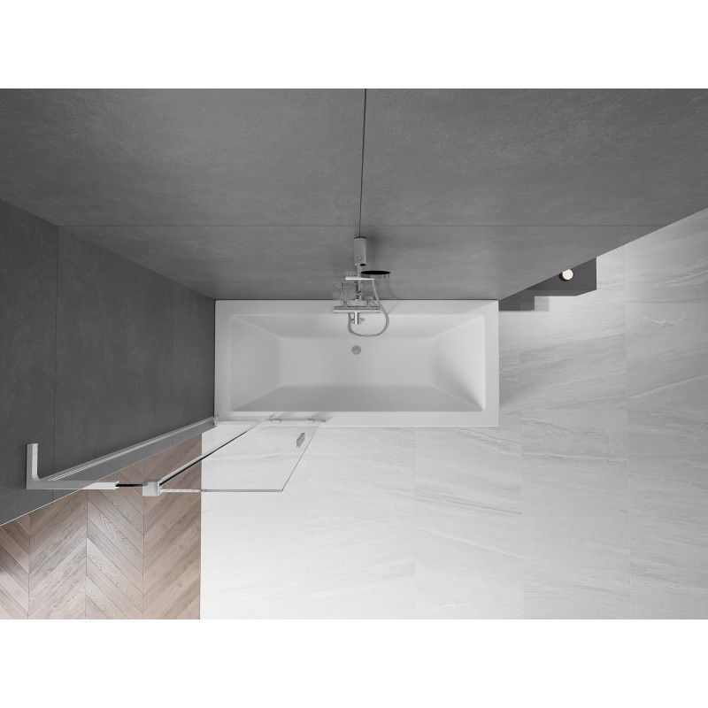 Mexen Velar L vaňová zástena 2-krídlová posuvná 70 x 150 cm, transparentná, chróm - 896-070-003-01-01