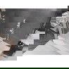 Mexen Velar L vaňová zástena 2-krídlová posuvná 80 x 150 cm, transparentná, biela - 896-080-003-01-20