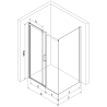Mexen Omega sprchovací kút posuvný 140 x 100 cm, transparentný, chróm + sprchová vanička Flat - 825-140-100-01-00-4010