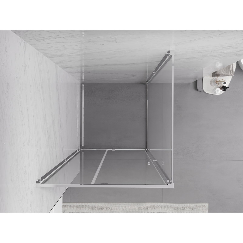 Mexen Exo-R otváracia sprchová kabína 110 x 110 cm, transparentná, chrómová - 819-110-110-01-00