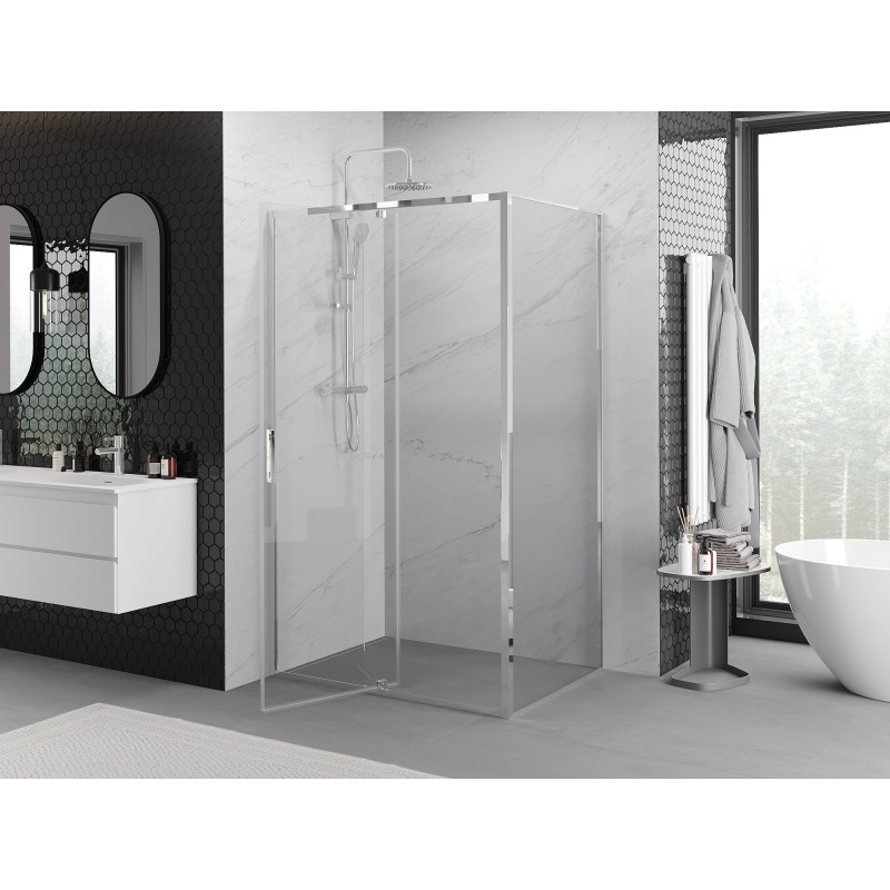 Mexen Exo-R sklopná sprchová kabína 155 x 120 cm, transparentná, chróm - 819-155-120-01-00
