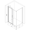 Mexen Omega sprchový kút posuvný 140 x 100 cm, transparentný, čierny + vanička Flat, biela - 825-140-100-70-00-4010B
