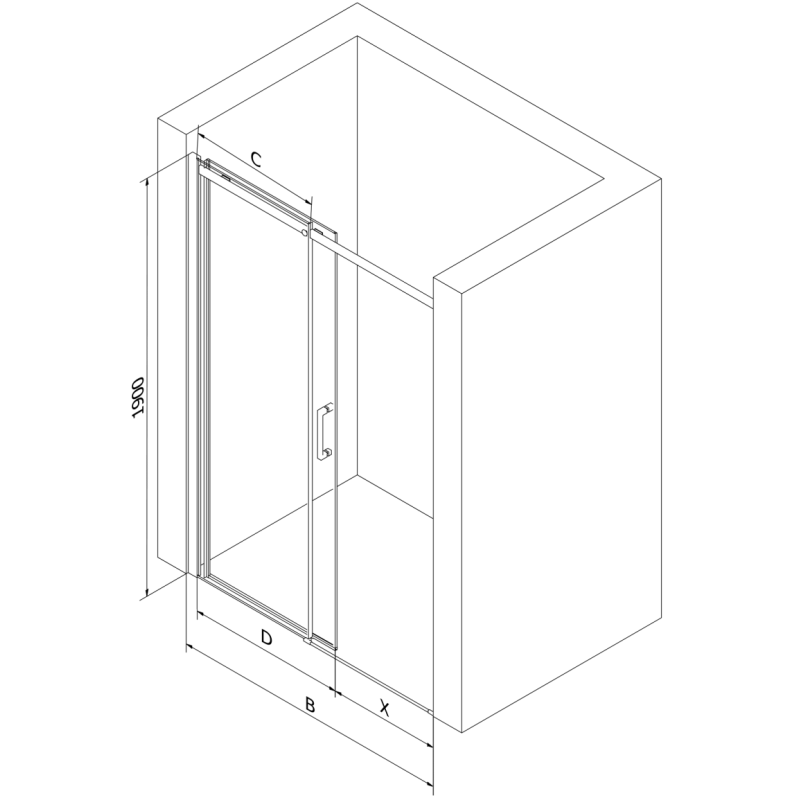 Mexen Omega zasúvacie sprchové dvere 100 cm, grafit, chróm - 825-100-000-01-40