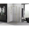 Mexen Exo-R sprchová kabína s otočnými dverami 140 x 110 cm, transparentná, zlatá - 819-140-110-50-00