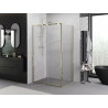 Mexen Exo-R sprchová kabína s otočnými dverami 140 x 110 cm, transparentná, zlatá - 819-140-110-50-00