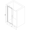 Mexen Omega sprchové dvere posuvné 140 cm, priehľadné, čierne 825-140-000-70-00