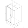 Mexen Omega sprchový kút 3-stranný, posuvný 140 x 90 cm, priehľadný, chróm - 825-140-090-01-00-3S