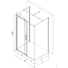 Mexen Omega-3S sprchovací kút 3-stenný, posuvný 120x80 cm, transparentný, chróm + vanička Flat