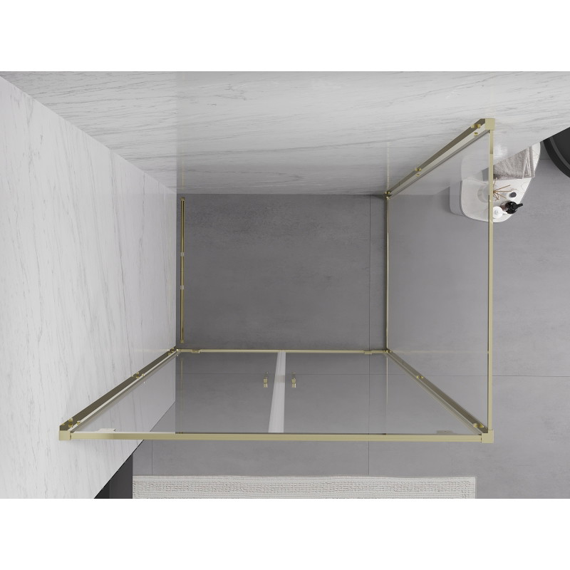 Mexen Exo-BR Duo sprchový kút otvárací 70 x 120 cm, transparentný, zlatý - 8182-070-120-50-00