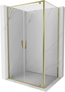 Mexen Exo-BR Duo sprchový kút s otváracím systémom 110 x 75 cm, transparentný, zlatý - 8182-110-075-50-00