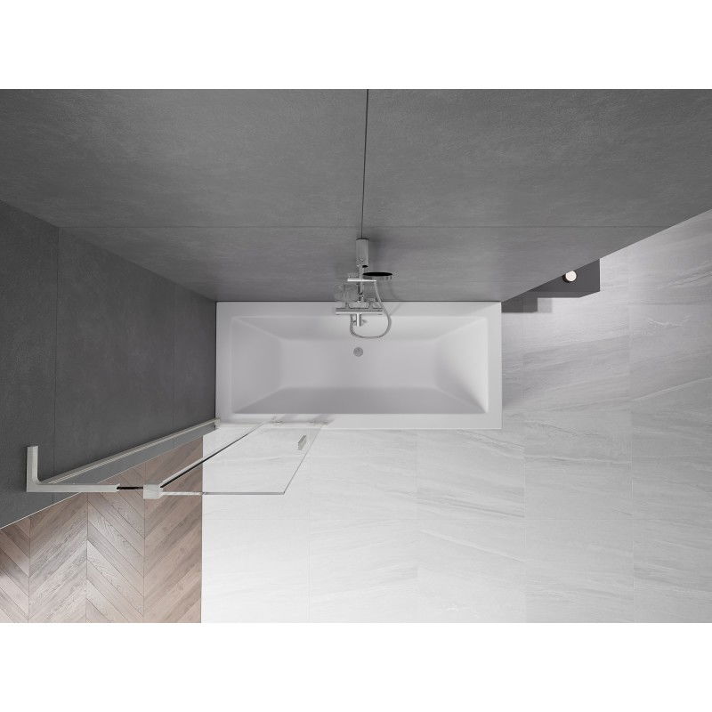 Mexen Velar L dvojdielna posuvná sprchová zástena 75 x 150 cm, transparentná, brúsený nikel - 896-075-003-01-97