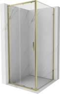 Mexen Exo-S zasúvacia sprchová kabína 110 x 110 cm, transparentná, zlatá - 8151-110-110-50-00