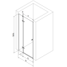 Mexen Roma dvere sprchové výklopné 95 cm, priehľadné, chróm - 854-095-000-01-00