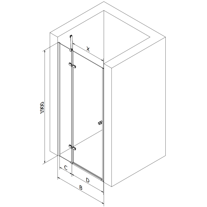Mexen Roma sprchové dvere otváracie 90 cm, transparentné, chróm - 854-090-000-01-00