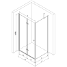 Mexen Lima skladací sprchový kút 70 x 70 cm, transparentný, chróm - 856-070-070-01-00