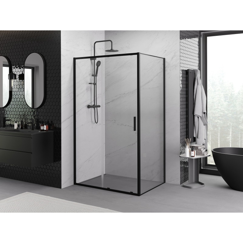 Mexen Exo-S posuvná sprchová kabína 170 x 100 cm, transparentná, čierna - 8151-170-100-70-00