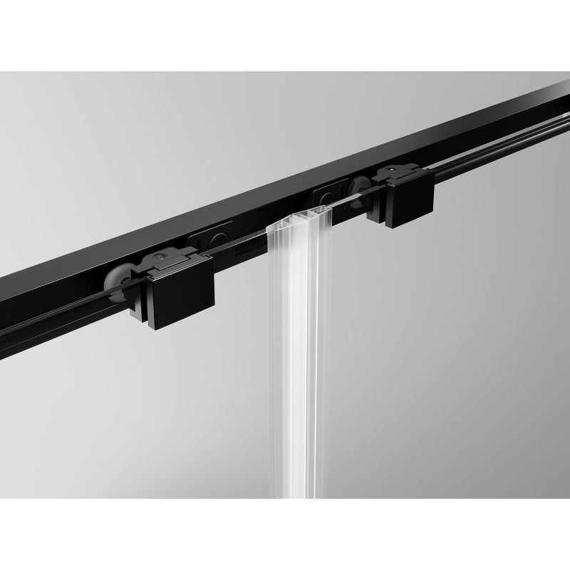 Mexen Exo posuvný sprchový kút 140 x 110 cm, priehľadný, čierny - 8151-140-110-70-00