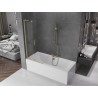 Mexen Velar L dvojkrídlové zasúvacie vaničkové zásteny 85 x 150 cm, priehľadné, zlaté brúsené - 896-085-003-01-55