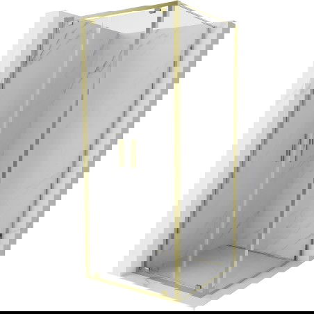 Mexen Exo sprchová kabína s otváracími dverami 110 x 110 cm, priehľadná, zlatá - 8182-110-110-50-00