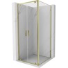 Mexen Exo-BR Duo sprchovací kút s otváracími dverami 110 x 110 cm, transparentný, zlatý - 8182-110-110-50-00