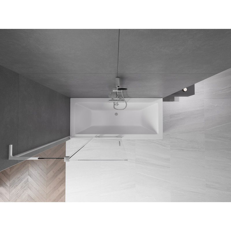 Mexen Velar L vaňová zástena s dvoma krídlami, posuvná 100 x 150 cm, transparentná, chróm - 896-100-003-01-01