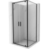 Mexen Exo-BR Duo sprchovací kút otvárací 120 x 120 cm, transparentný, čierny - 8182-120-120-70-00