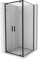 Mexen Exo-BR Duo sprchovací kút otvárací 120 x 120 cm, transparentný, čierny - 8182-120-120-70-00