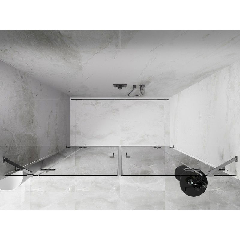 Mexen Lunar Dvojité sprchové dvere výkyvné 180 cm, transparentné, chróm - 834D-180-000-01-00