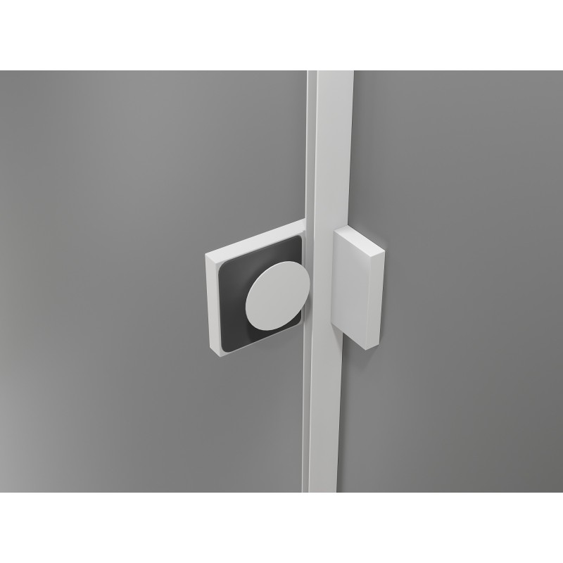 Mexen Lunar Duo pántové sprchové dvere 140 cm, priehľadné, biele - 834D-140-000-20-00