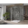 Mexen Omega-3S sprchovací kút 3-stenný, posuvný 100x100 cm, priehľadný, chróm + vanička Flat - 825-100-100-01-00-3s-4010