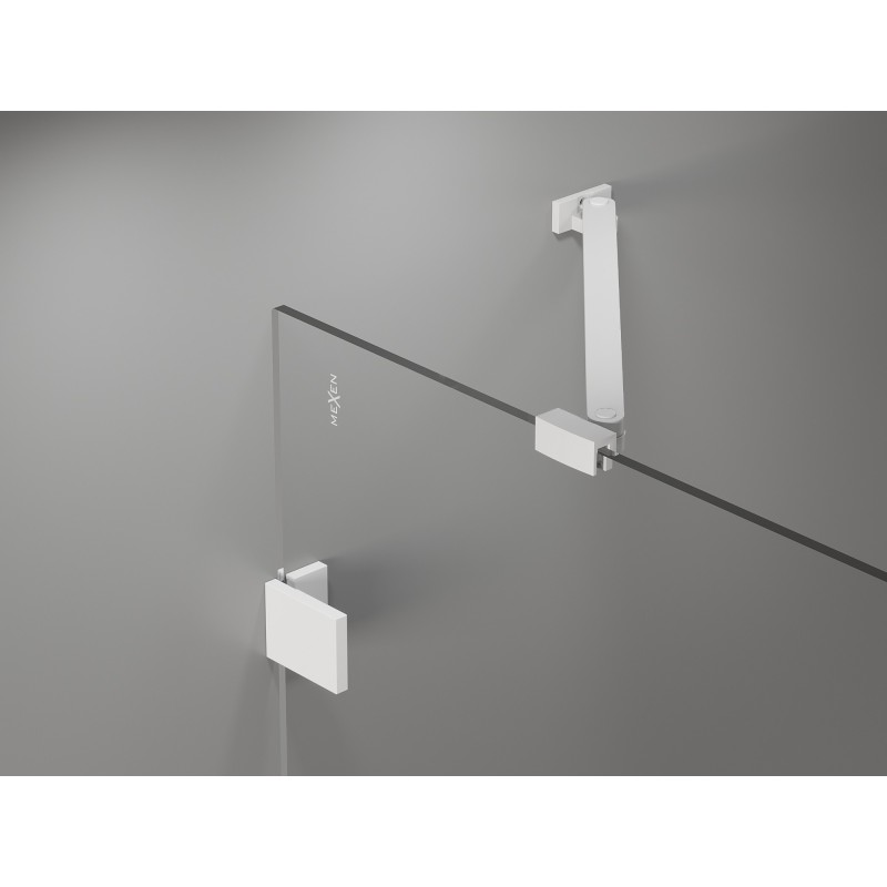 Mexen Lunar Duo sprchové dvere otočné 180 cm, transparentné, biele - 834D-180-000-20-00