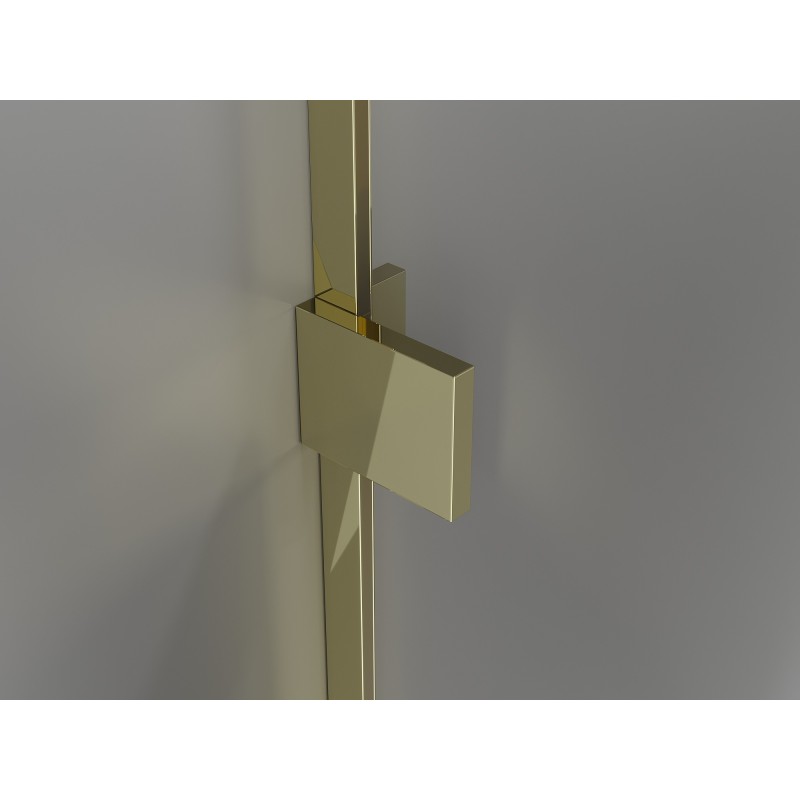 Mexen Lunar Duo sprchové dvere otvárateľné 140 cm, transparentné, zlaté - 834D-140-000-50-00