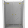 Mexen Lunar Duo sprchové dvere otváracie 160 cm, priehľadné, zlaté brúsené - 834D-160-000-55-00