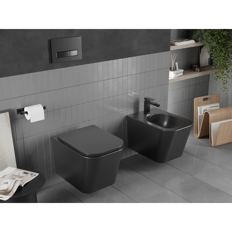 Mexen Teo WC misa Rimless, čierna matná - 3385XX85