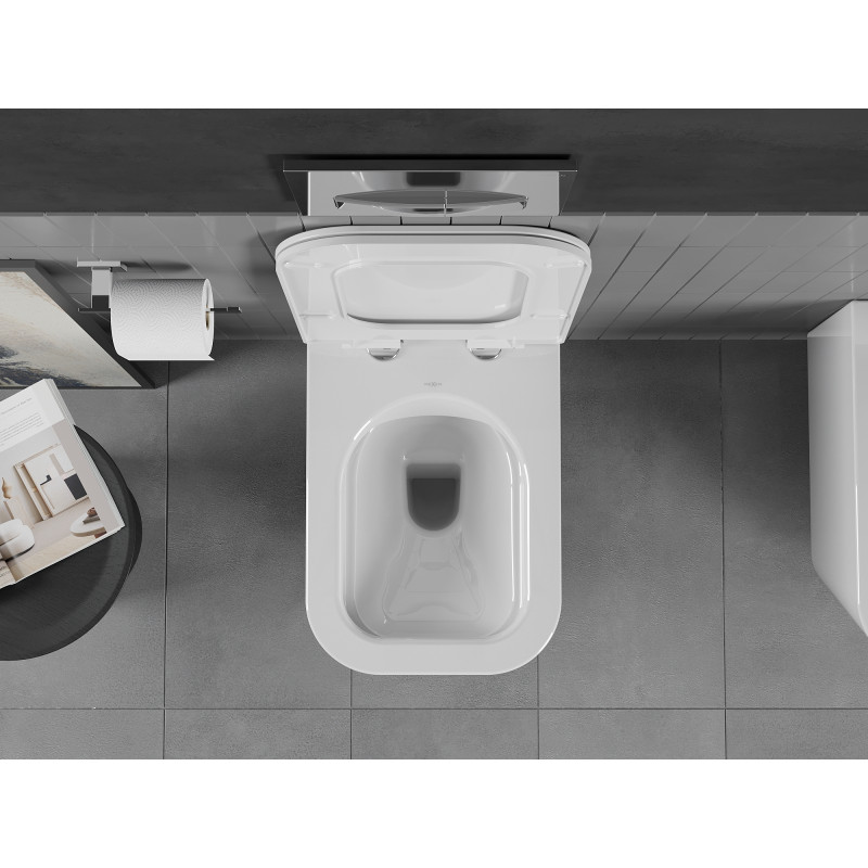 Mexen Teo wc misa Rimless s pomaly padajúcim tenkým duroplastovým sedadlom, biely lesk - 30850700