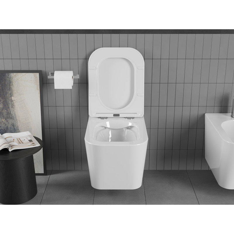 Mexen Teo WC misa Rimless s pomaly padajúcim sedadlom slim, duroplast, biely lesk - 30850600