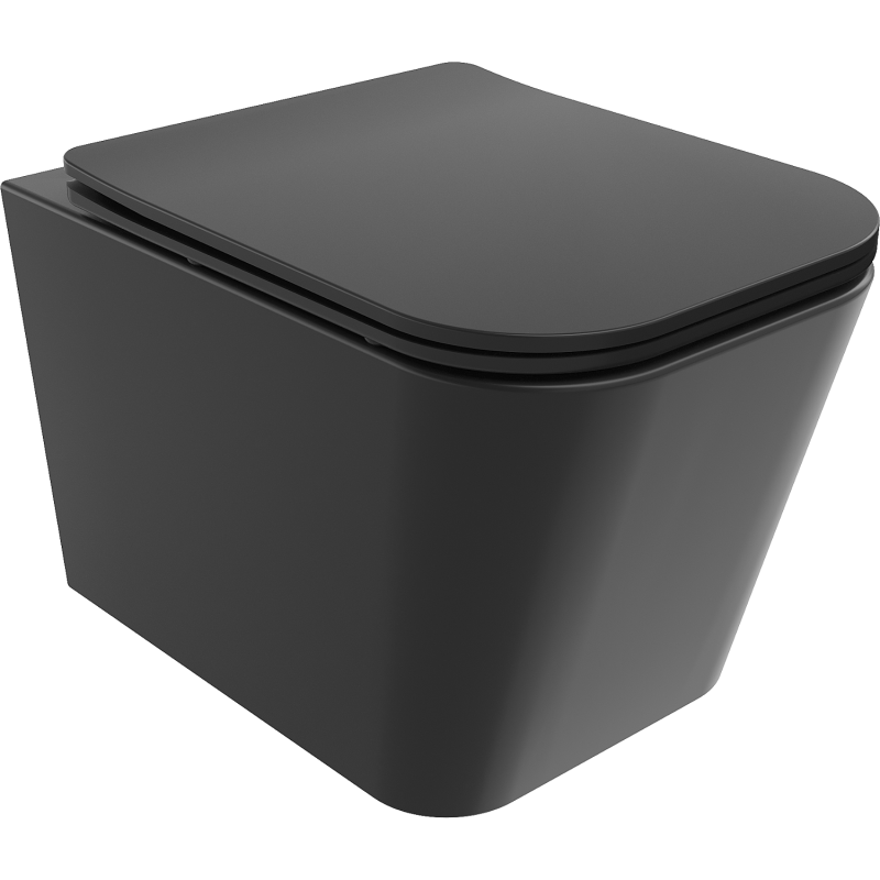 Mexen Teo WC misa Rimless s doskou s pomalým zatváraním slim, duroplast, čierna matná - 30850685