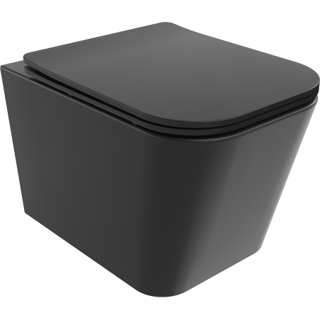 Mexen Teo WC misa Rimless s doskou s pomalým zatváraním slim, duroplast, čierna matná - 30850685