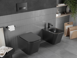 Mexen Teo WC misa Rimless s pomaly padajúcim sedátkom, duroplast, čierna matná - 30850685