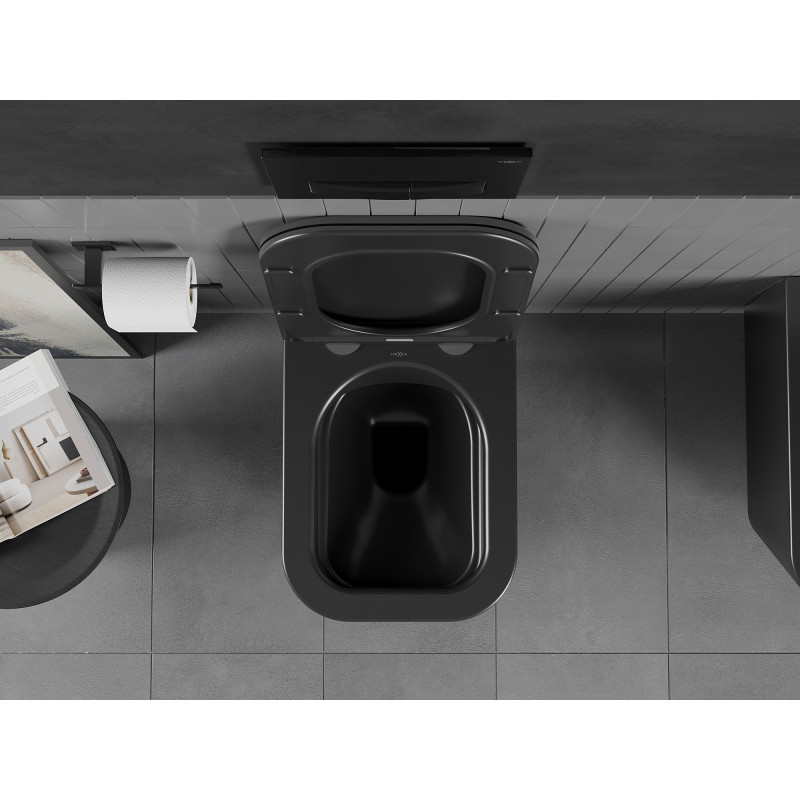 Mexen Teo wc misa Rimless s pomaly uzatvárajúcou sa doskou slim, duroplast, čierna matná - 30850685