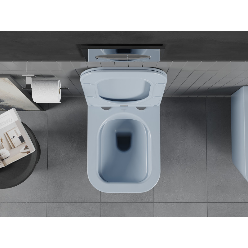 Mexen Teo miska wc Rimless s doskou s pomalým zatváraním slim, duroplast, sivá-modrá matná - 30854069