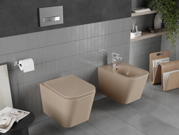Mexen Teo wc misa Rimless s pomaly padacou doskou slim, duroplast, matná kapučíno - 30854064