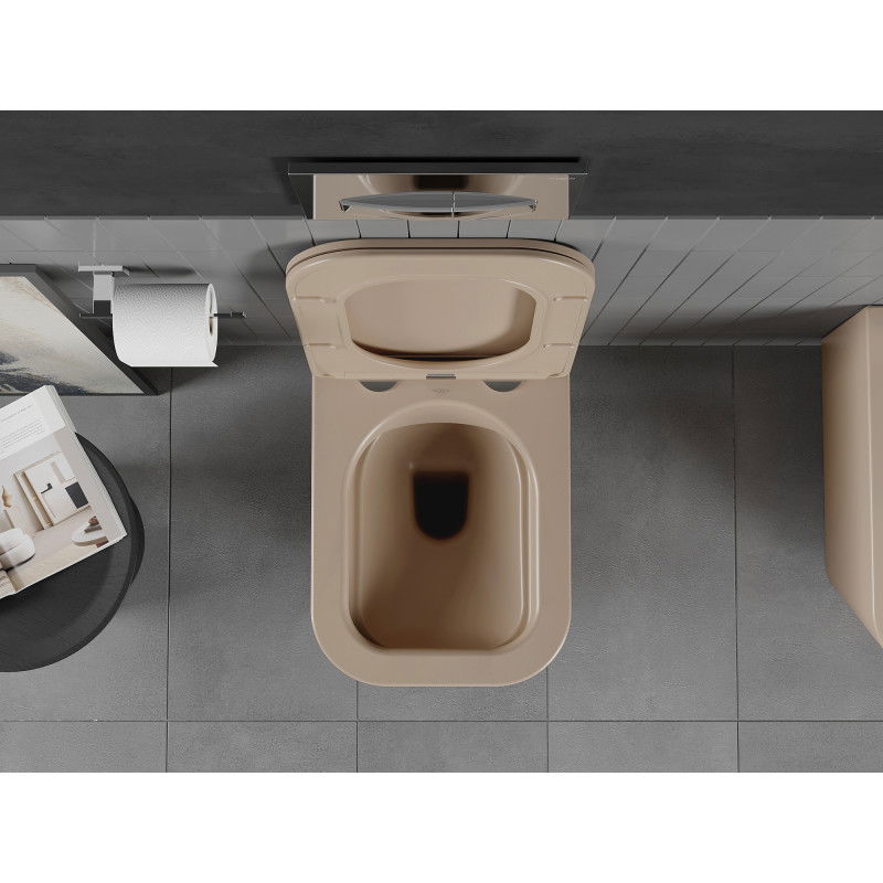 Mexen Teo WC misa Rimless so sedadlom s voľným pádom slim, duroplast, cappuccino mat - 30854064