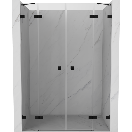Mexen Lunar Duo sprchové dvere výklopné 150 cm, transparentné, čierne - 834D-150-000-70-00