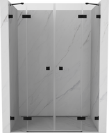 Mexen Lunar Duo sprchové dvere výklopné 150 cm, transparentné, čierne - 834D-150-000-70-00
