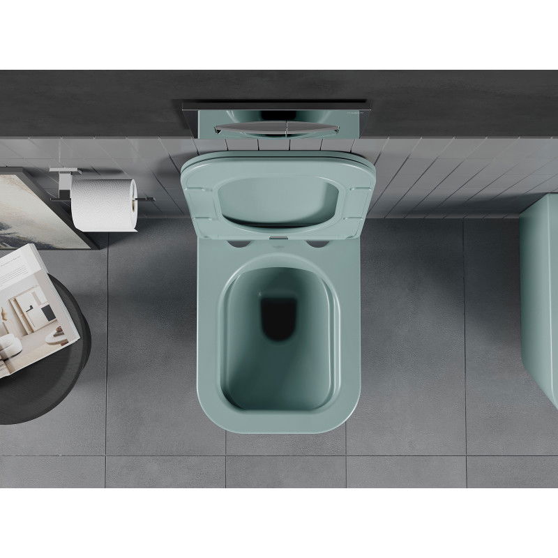 Mexen Teo WC misa Rimless s pomaly uzatváracou doskou slim, duroplast, svetlá zelená mat - 30854048