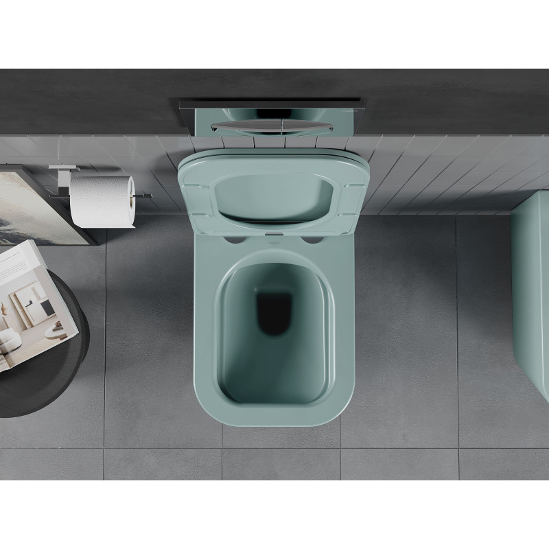 Mexen Teo WC misa Rimless s pomaly uzatváracou doskou slim, duroplast, svetlo zelená matná - 30854048