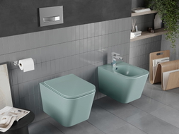 Mexen Teo WC misa Rimless s pomaly uzatváracou doskou slim, duroplast, svetlo zelená matná - 30854048