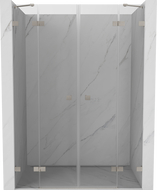 Mexen Lunar Duo sprchové dvere výklopné 150 cm, transparentné, brúsený nikel - 834D-150-000-97-00