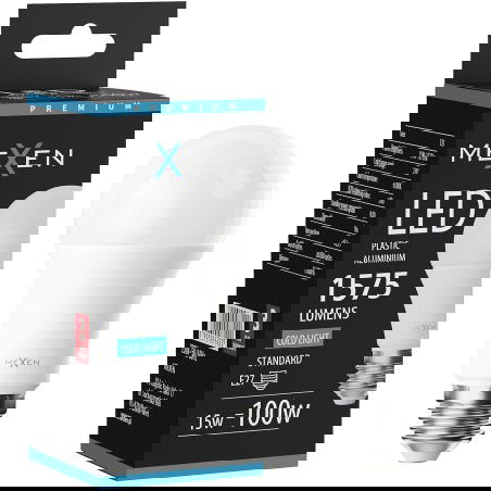 Mexen Nova LED žiarovka E27, A60, 15W, Studená - 6500K, 1575 lm - L100-E27-1565-01